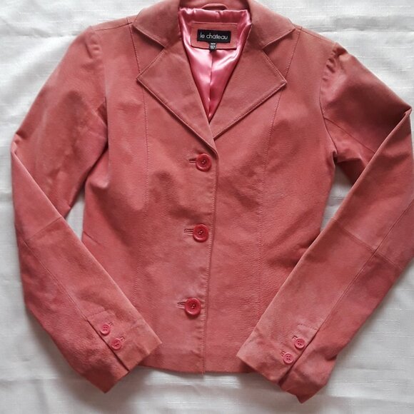 Le Chateau Pink Suede Jacket, Small - Picture 1 of 10